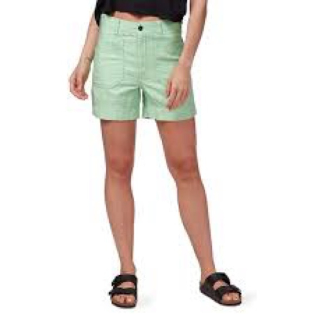 PATAGONIA women’s organic cotton slub woven shorts bud green size 6 Gorpcore